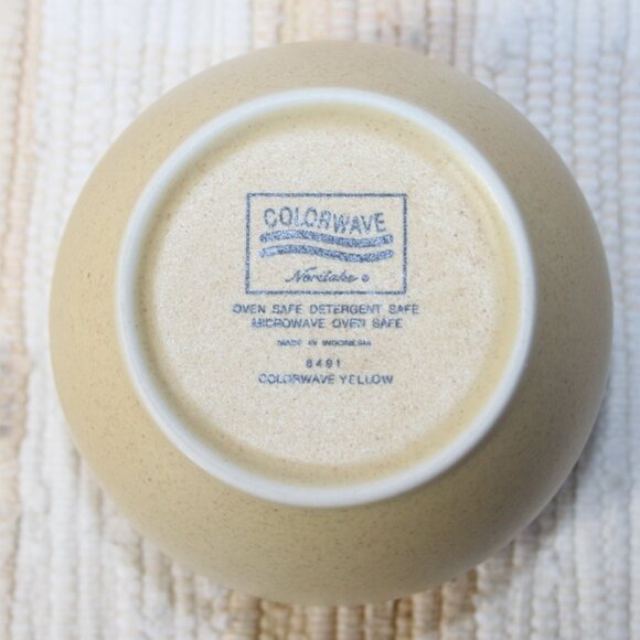 VTG NORITAKE COLORWAVE YELLOW CREAMER & COVERED SUGAR STONEWARE SPECKLED 8491 - Picture 10 of 13